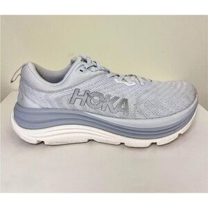 HOKA Light Gray Gaviota 5 Sneakers